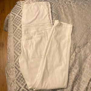 White maternity pants